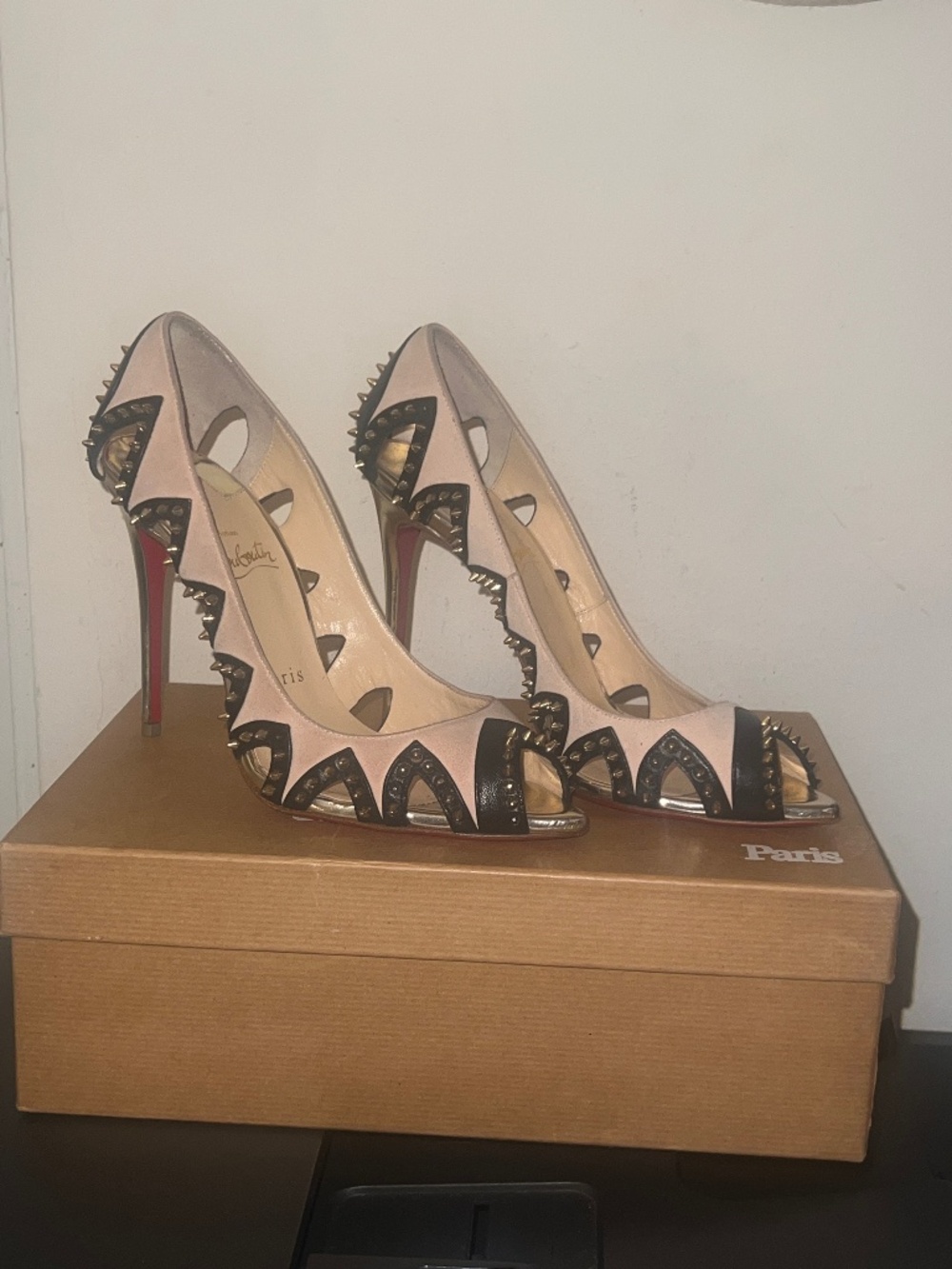 Christian Louboutin Circus City Spiked Peep-Toe PumpS